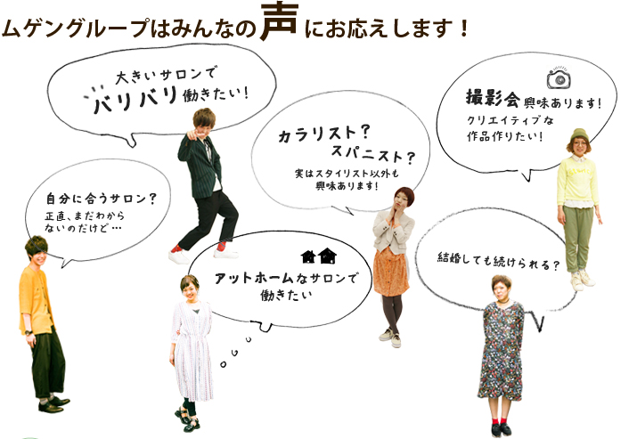 ムゲングループはみんなの声に応えます