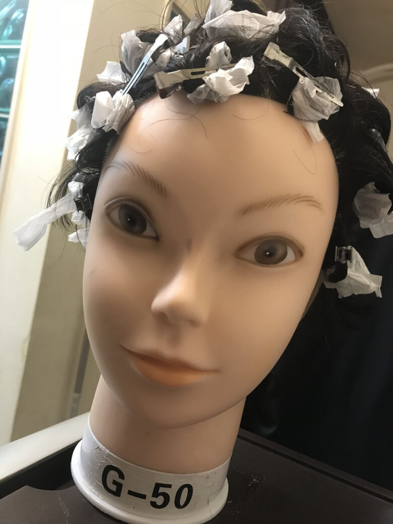 ピンパーマ練習中です。