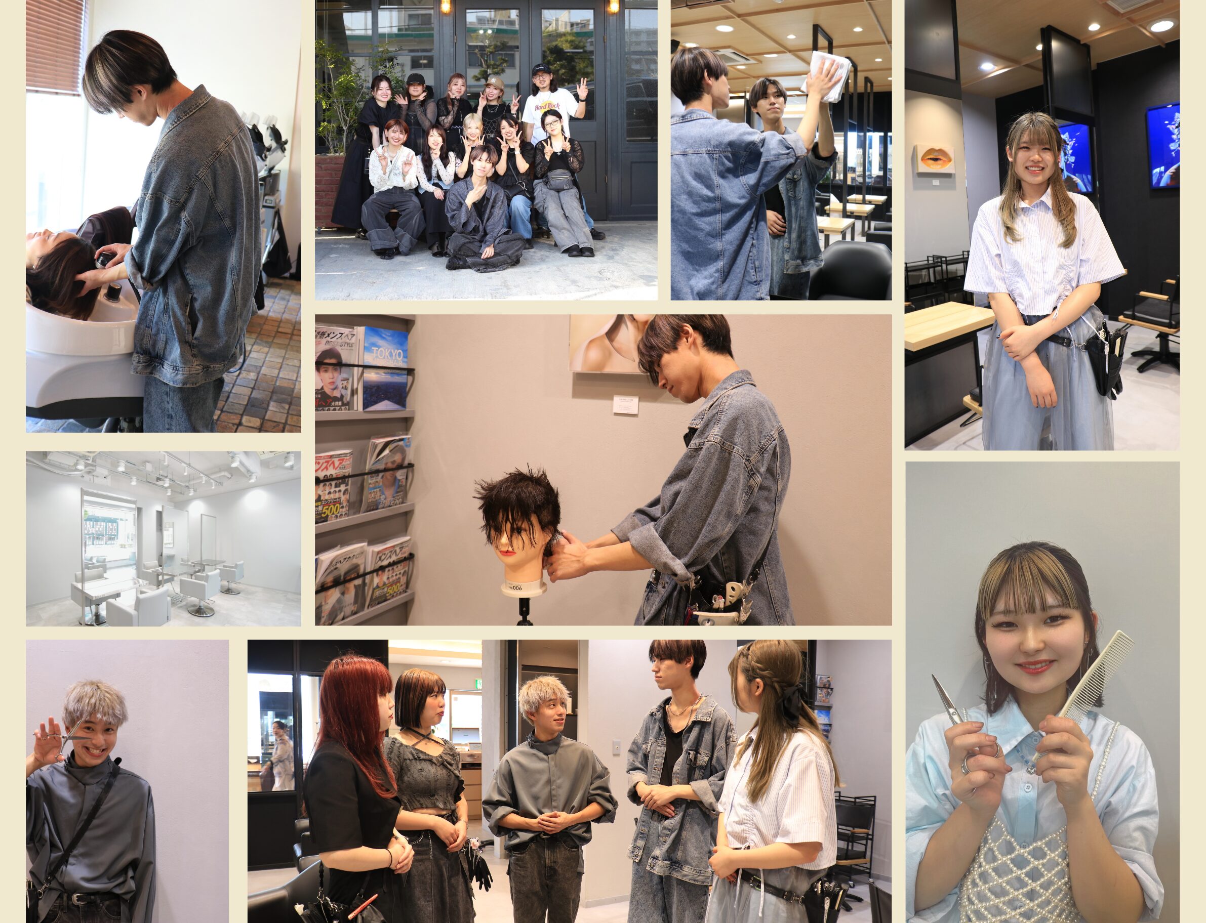 ムゲングループスタッフたちのコラージュ写真